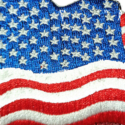 U.S. USA Flag 3D Waving Embroidered Patch Sew-on