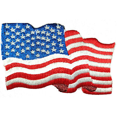 U.S. USA Flag 3D Waving Embroidered Patch Sew-on