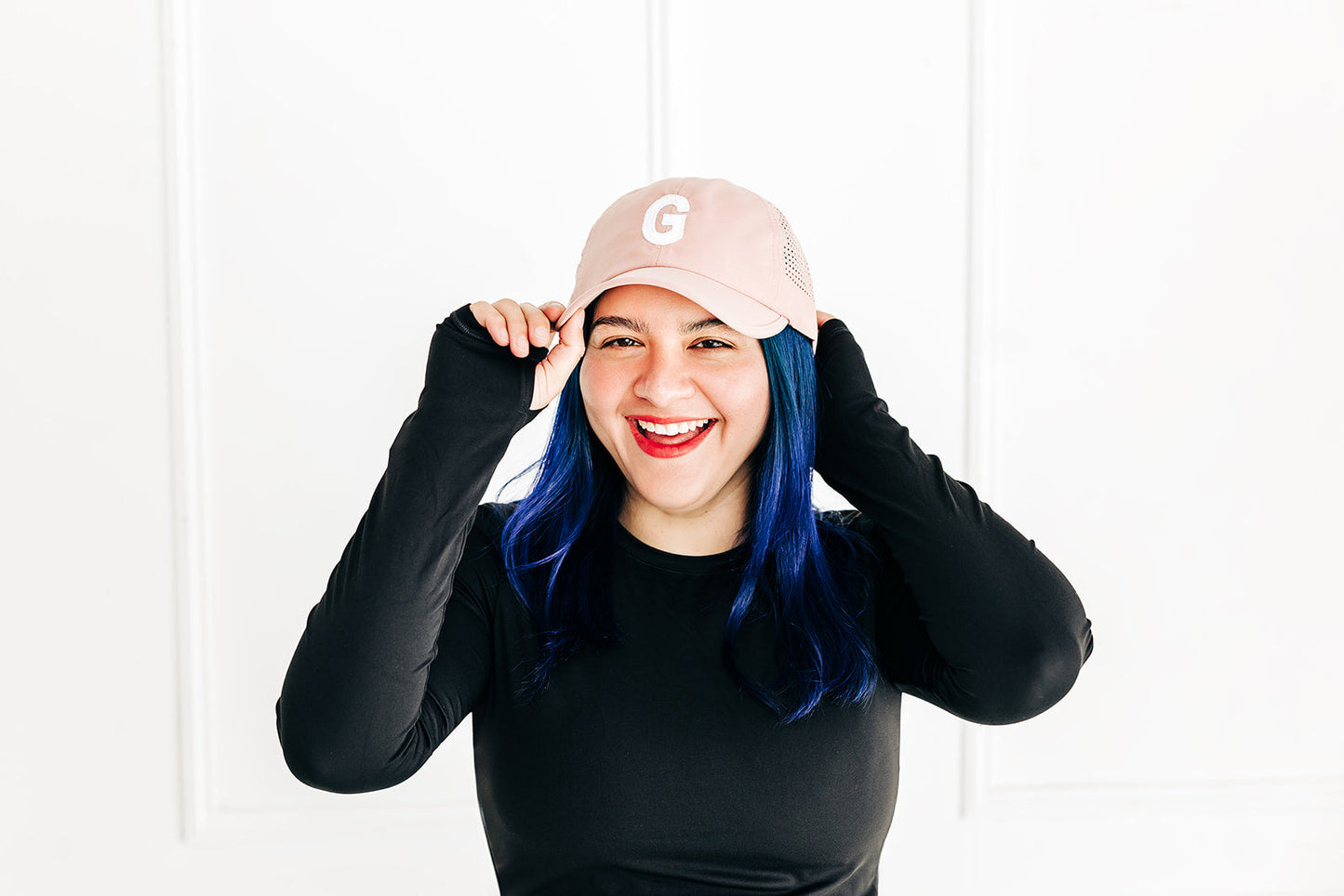 Dusty Rose Letter Athletic Hat