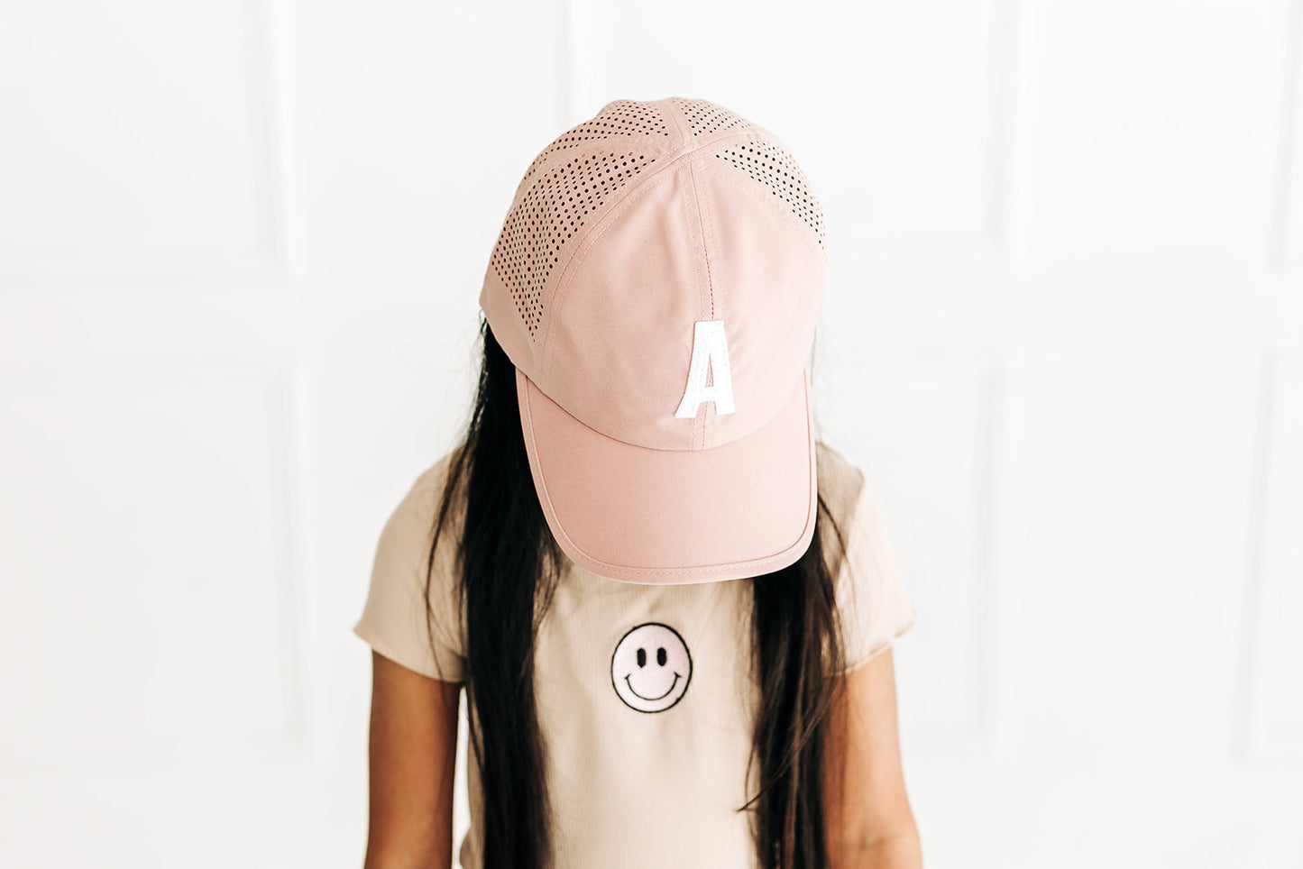 Dusty Rose Letter Athletic Hat