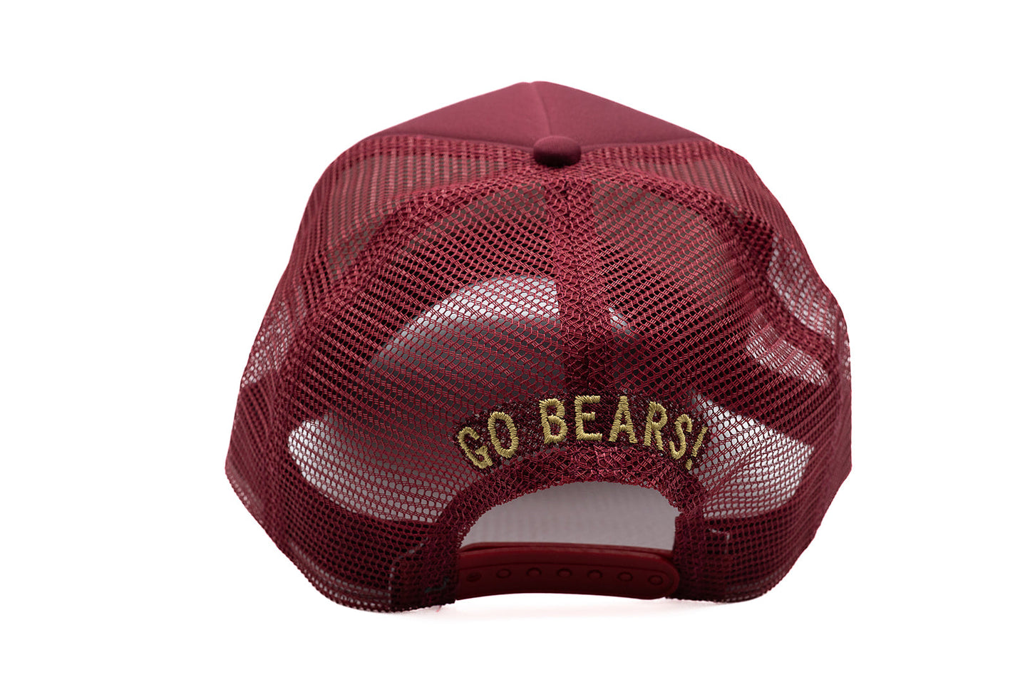 Burgundy Letter Trucker Hat