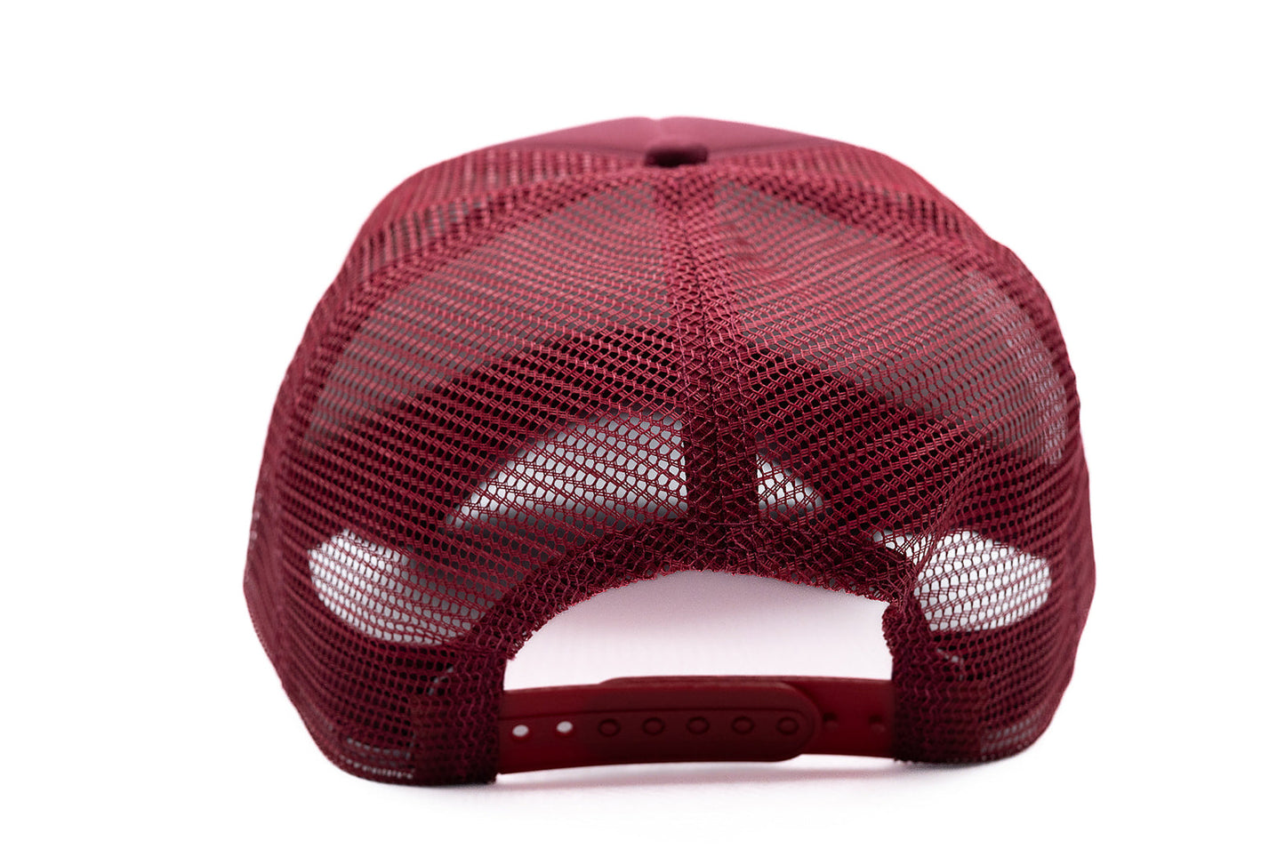 Burgundy Letter Trucker Hat