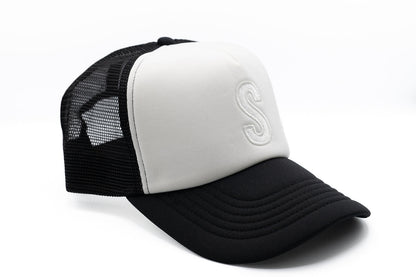 Black & White Letter Trucker Hat