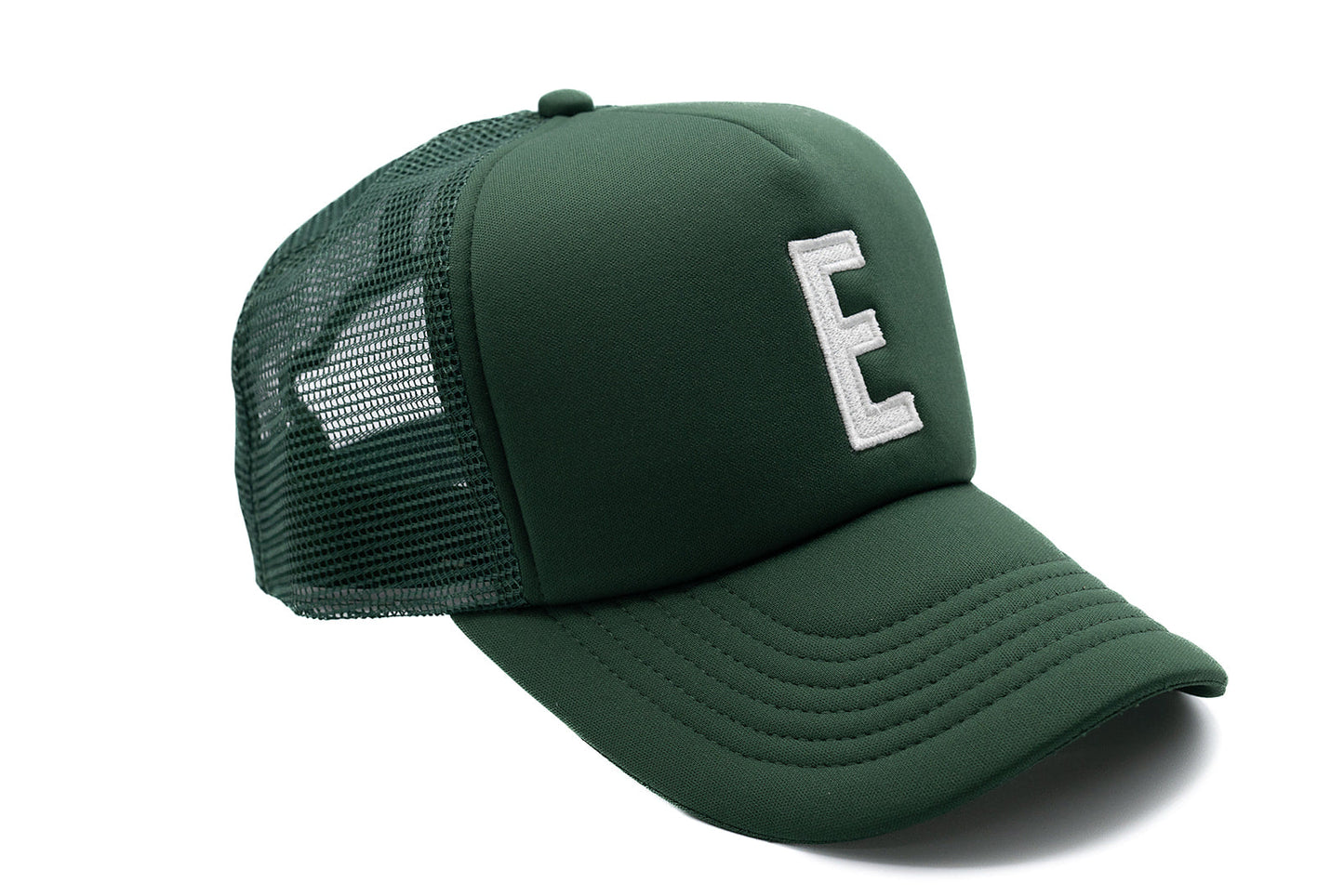 Dark Green Letter Trucker Hat