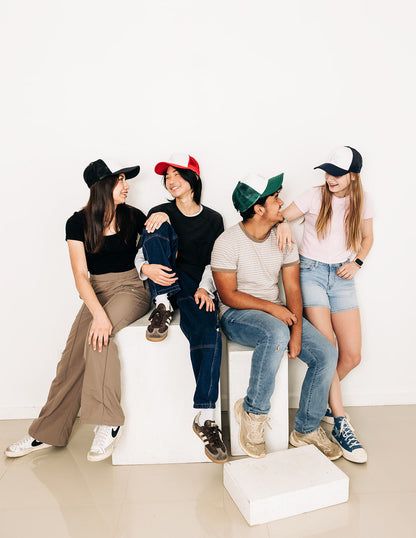 Dark Green & White Letter Trucker Hat